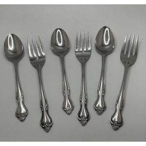 Epic REGAL ROSE Custom Stainless EPS16 Silverware Flatware 3 Forks 3 Spoons